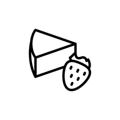 Cheese slice strawberry icon. Simple line, outline vector elements of dairy product icons for ui and ux, website or mobile application