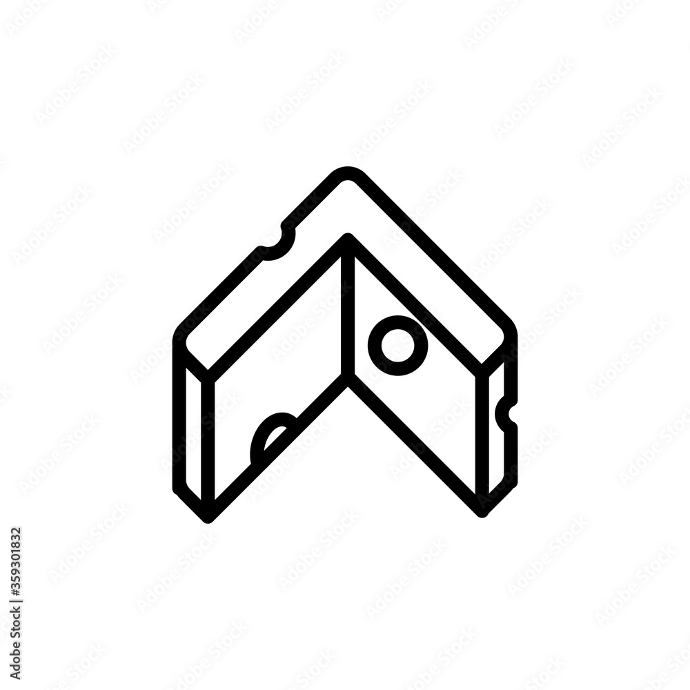 Poster cheese slice icon. simple line, outline vector elements of dairy product icons for ui and ux, websit