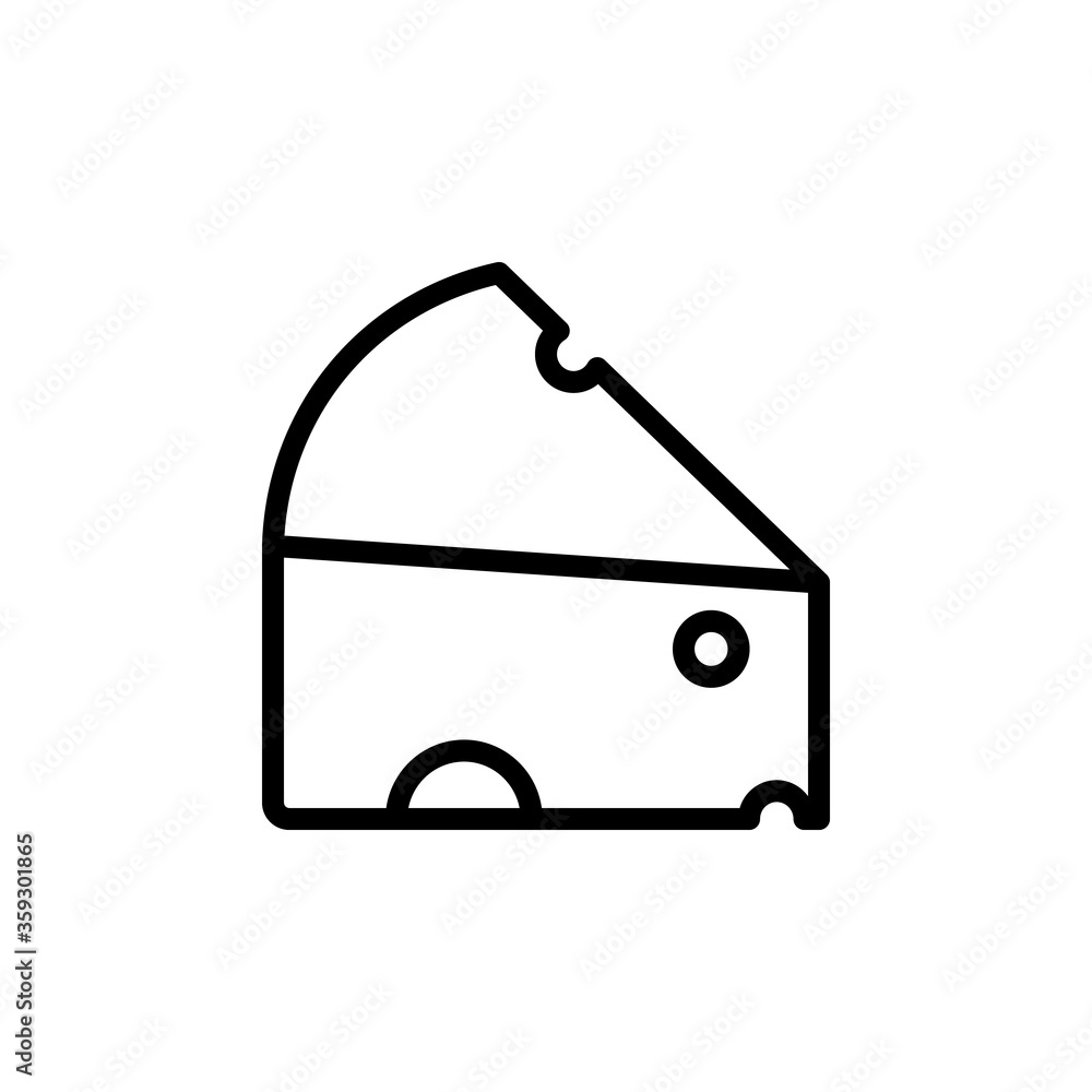 Poster cheese slice, gouda slice icon. simple line, outline vector elements of dairy product icons for ui a