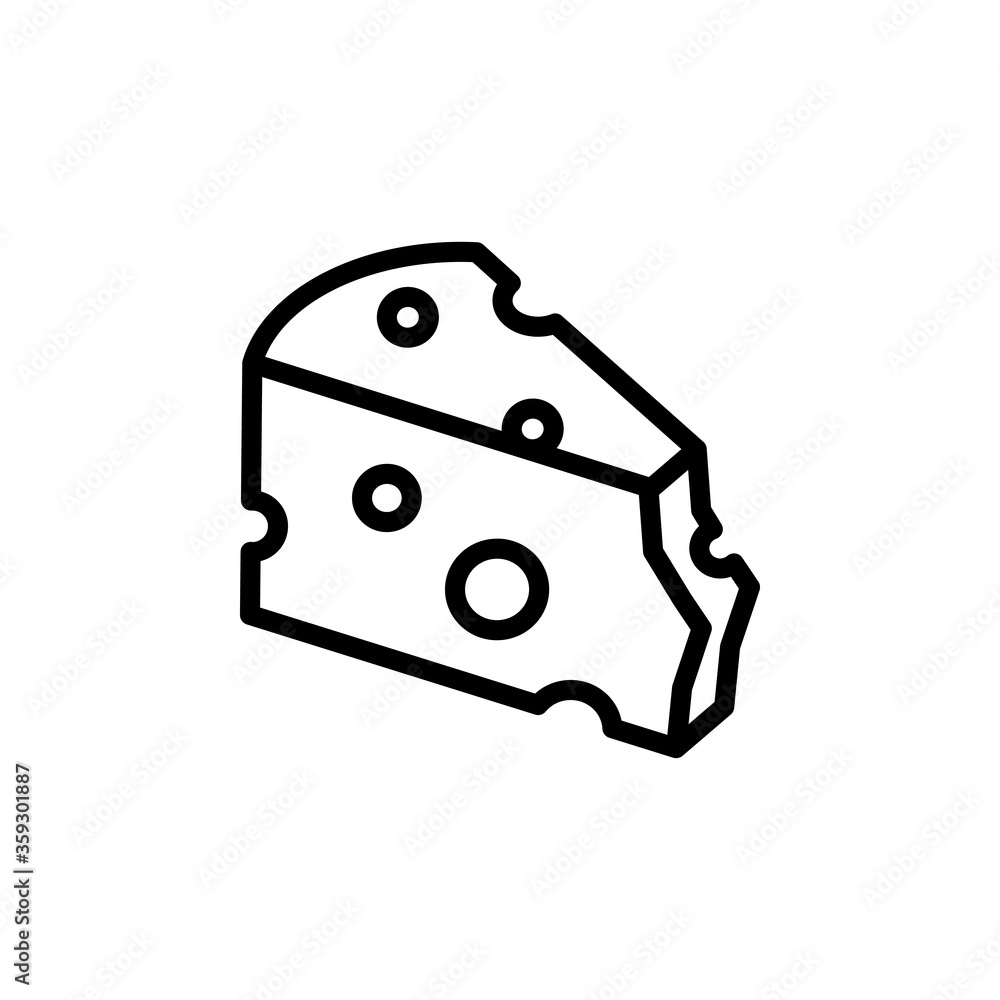 Poster cheese slice icon. simple line, outline vector elements of dairy product icons for ui and ux, websit