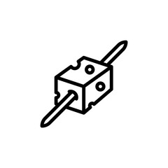 Cheese slice icon. Simple line, outline vector elements of dairy product icons for ui and ux, website or mobile application