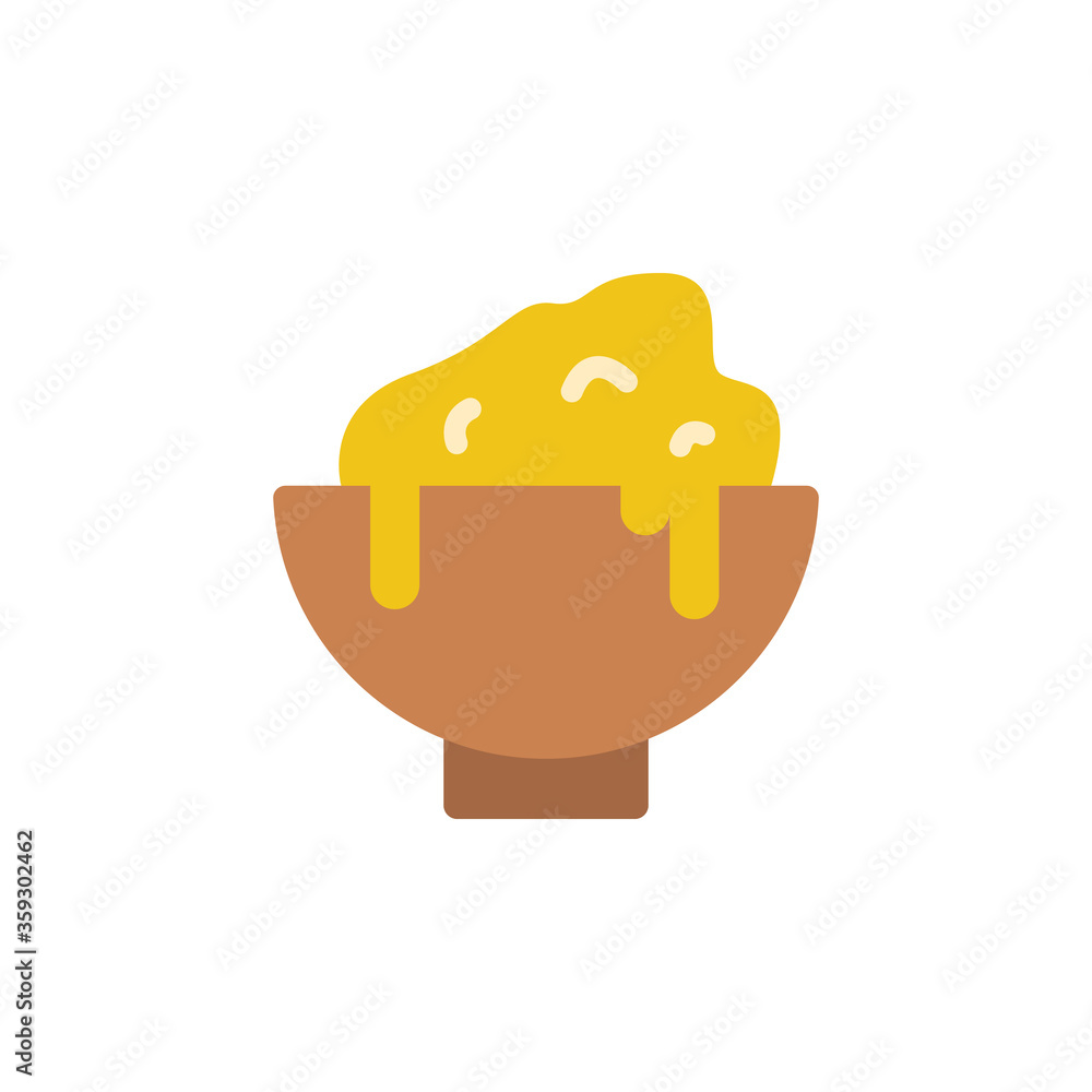 Poster bowl, cheese icon. simple color vector elements of dairy product icons for ui and ux, website or mob