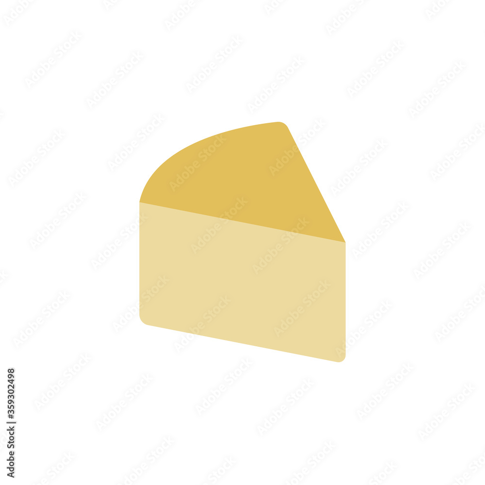 Poster cheese slice, mozzarella icon. simple color vector elements of dairy product icons for ui and ux, we