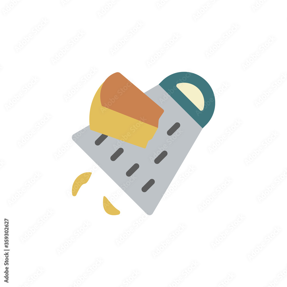 Poster cheese slice, cheese grater icon. simple color vector elements of dairy product icons for ui and ux,