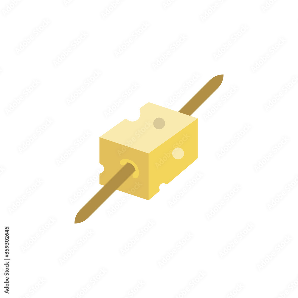Poster cheese slice icon. simple color vector elements of dairy product icons for ui and ux, website or mob