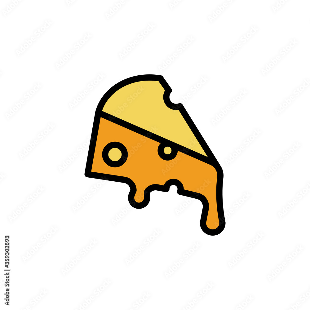 Aufkleber cheese, slice, melting icon. simple color with outline vector elements of dairy product icons for ui