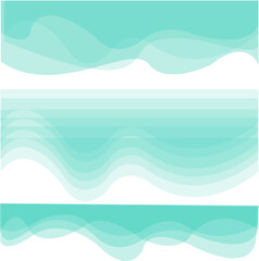 Wavy frame design element. Decor for brochure, logo, banner, flyer. Color wave, curve line. Vector design. Aquamarine color.