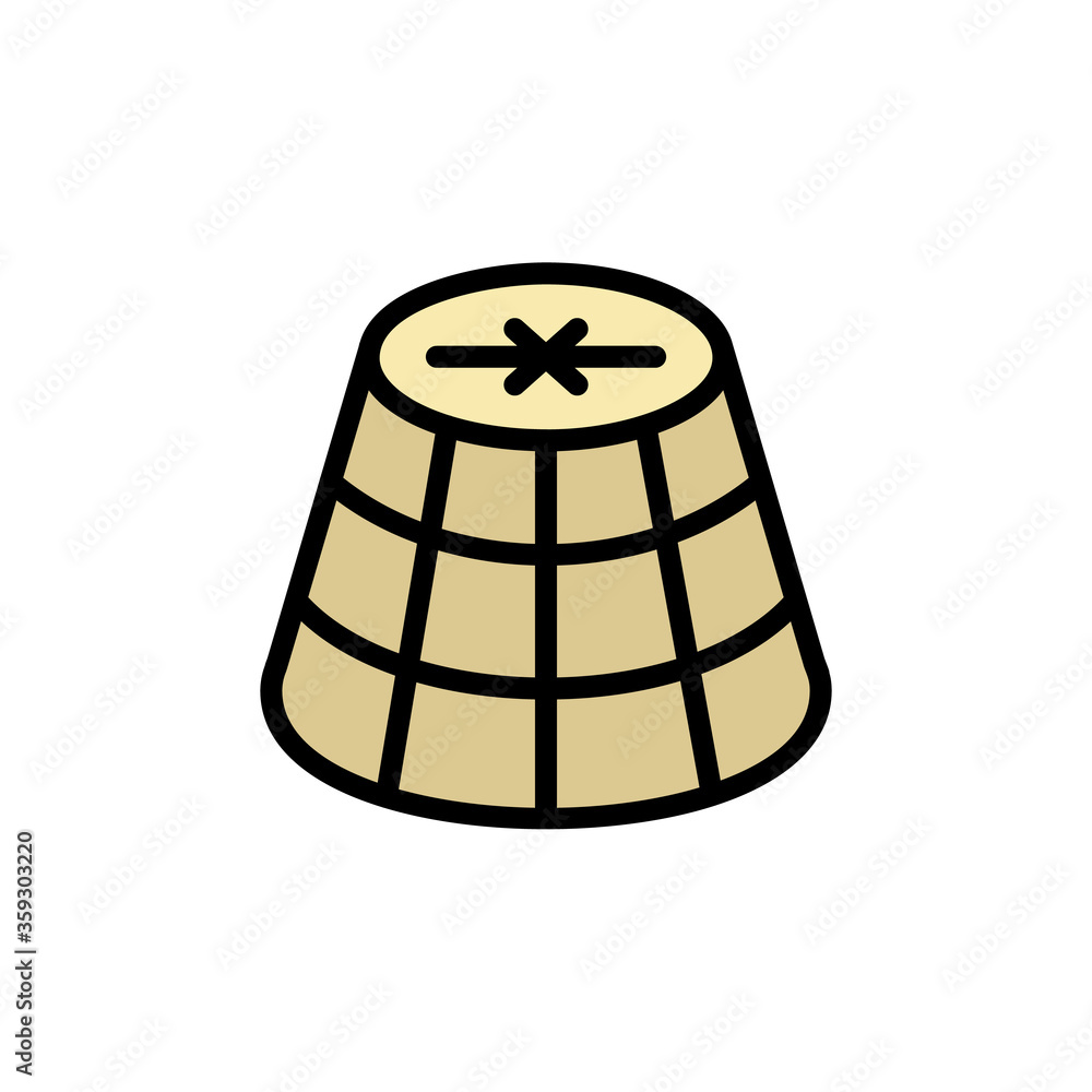 Poster cheese bottle icon. simple color with outline vector elements of dairy product icons for ui and ux, 