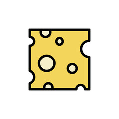 Cheese slice icon. Simple color with outline vector elements of dairy product icons for ui and ux, website or mobile application