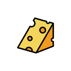 Cheese slice icon. Simple color with outline vector elements of dairy product icons for ui and ux, website or mobile application