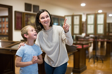 Family visiting historical museum