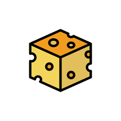Cheese slice icon. Simple color with outline vector elements of dairy product icons for ui and ux, website or mobile application