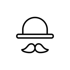 Mustache, hat icon. Simple line, outline vector elements of cultural activities icons for ui and ux, website or mobile application