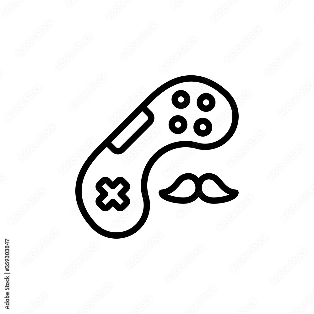 Poster joystick icon. simple line, outline vector elements of cultural activities icons for ui and ux, webs