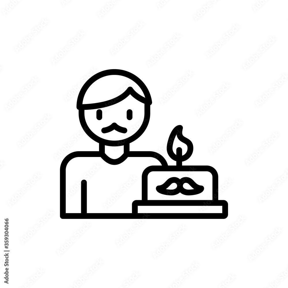 Poster dad, cake icon. simple line, outline vector elements of cultural activities icons for ui and ux, web