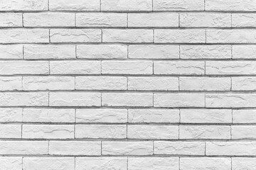 White brick wall texture and seamless background. Brickwork or stonework flooring interior rock old pattern