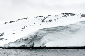 Close view of the icebergs in Antarctica