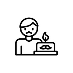 Dad, cake icon. Simple line, outline vector elements of cultural activities icons for ui and ux, website or mobile application