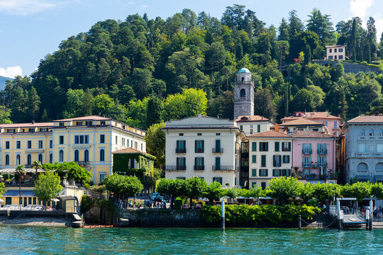 Small tourist city of Bellagio on Lake Como