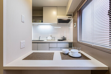 Small kitchen counter in the room at the condo