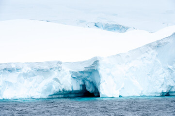 Close view of the icebergs in Antarctica