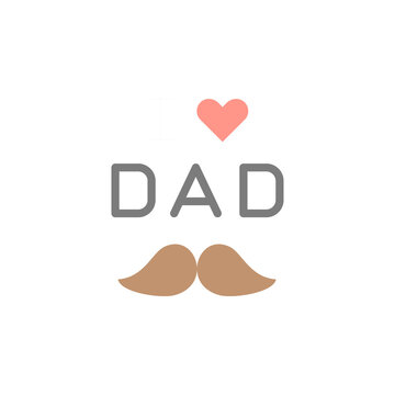 I love Dad, mustache icon. Simple color vector elements of cultural activities icons for ui and ux, website or mobile application