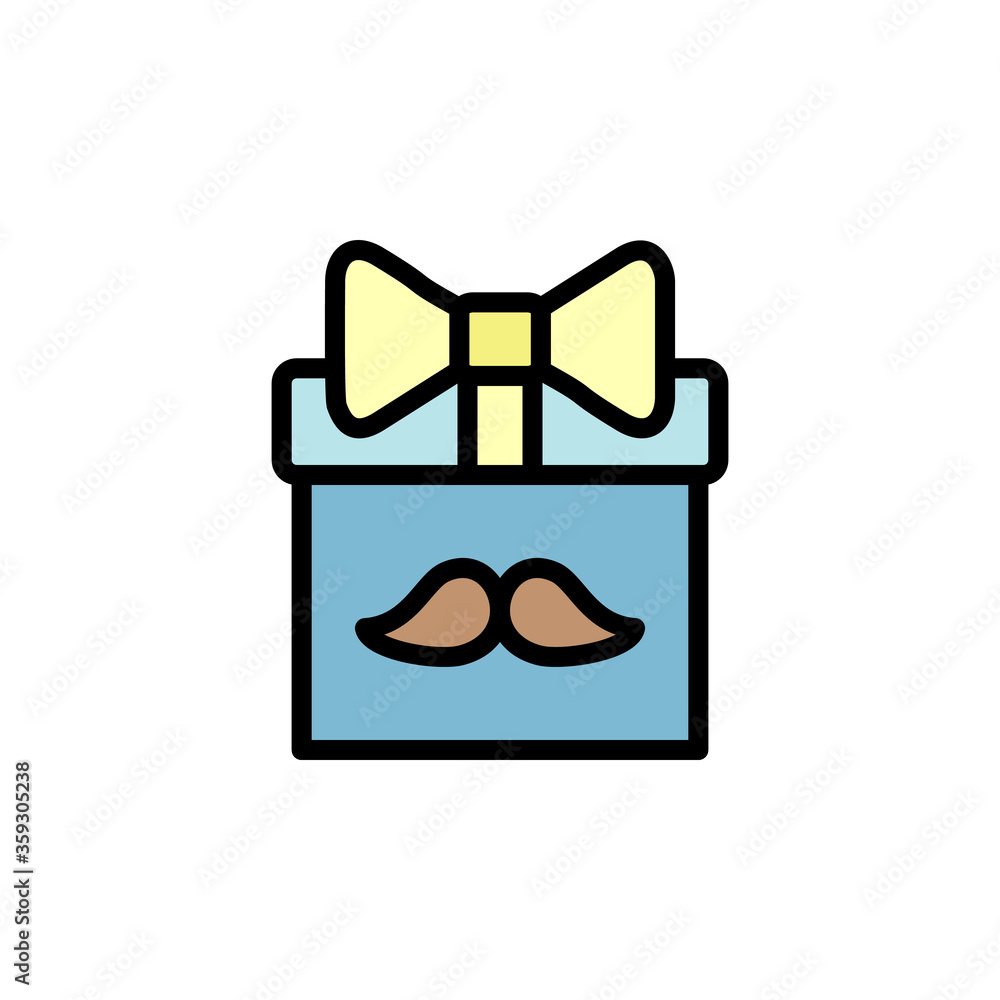 Poster gift box icon. simple color with outline vector elements of cultural activities icons for ui and ux,