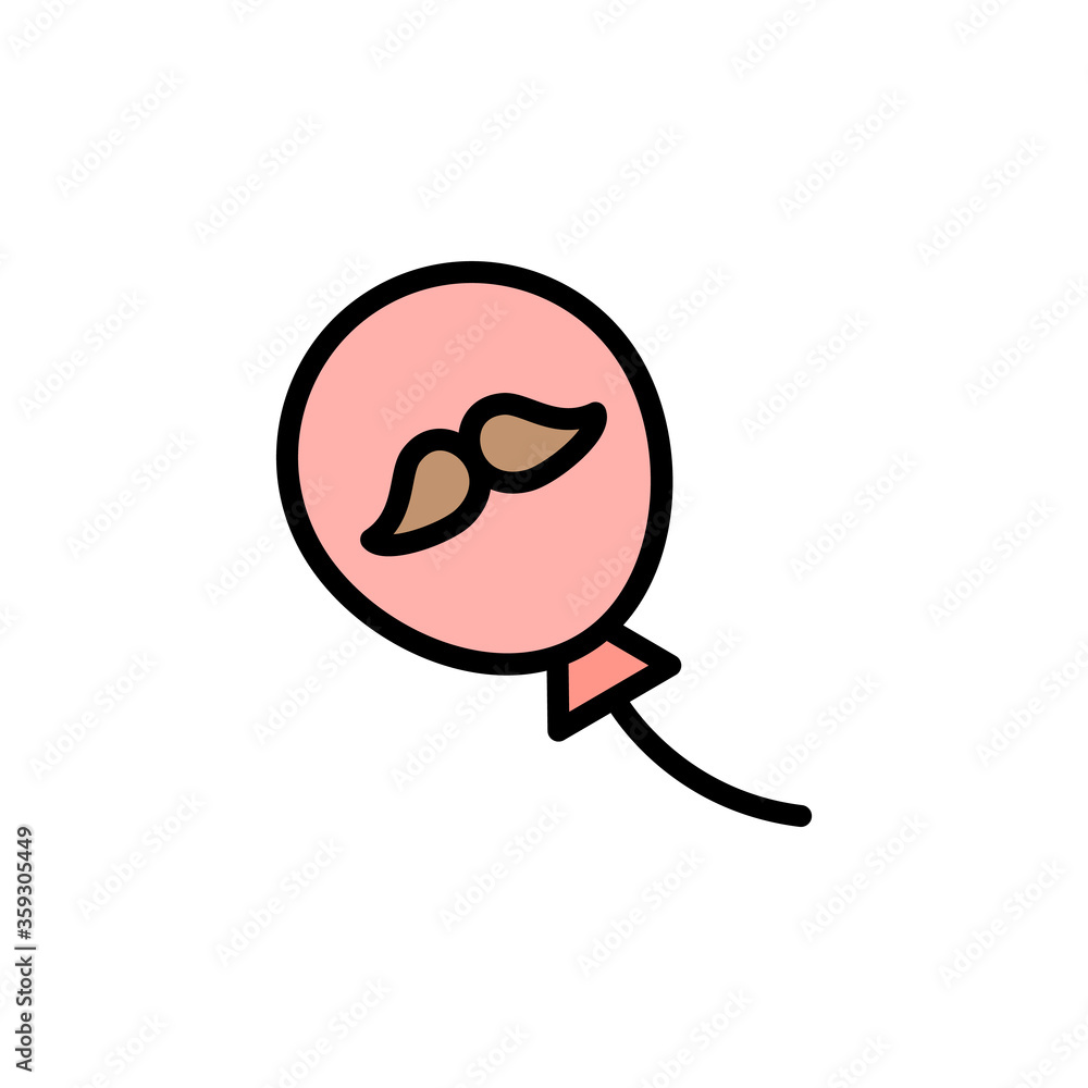 Poster balloon, mustache icon. simple color with outline vector elements of cultural activities icons for u