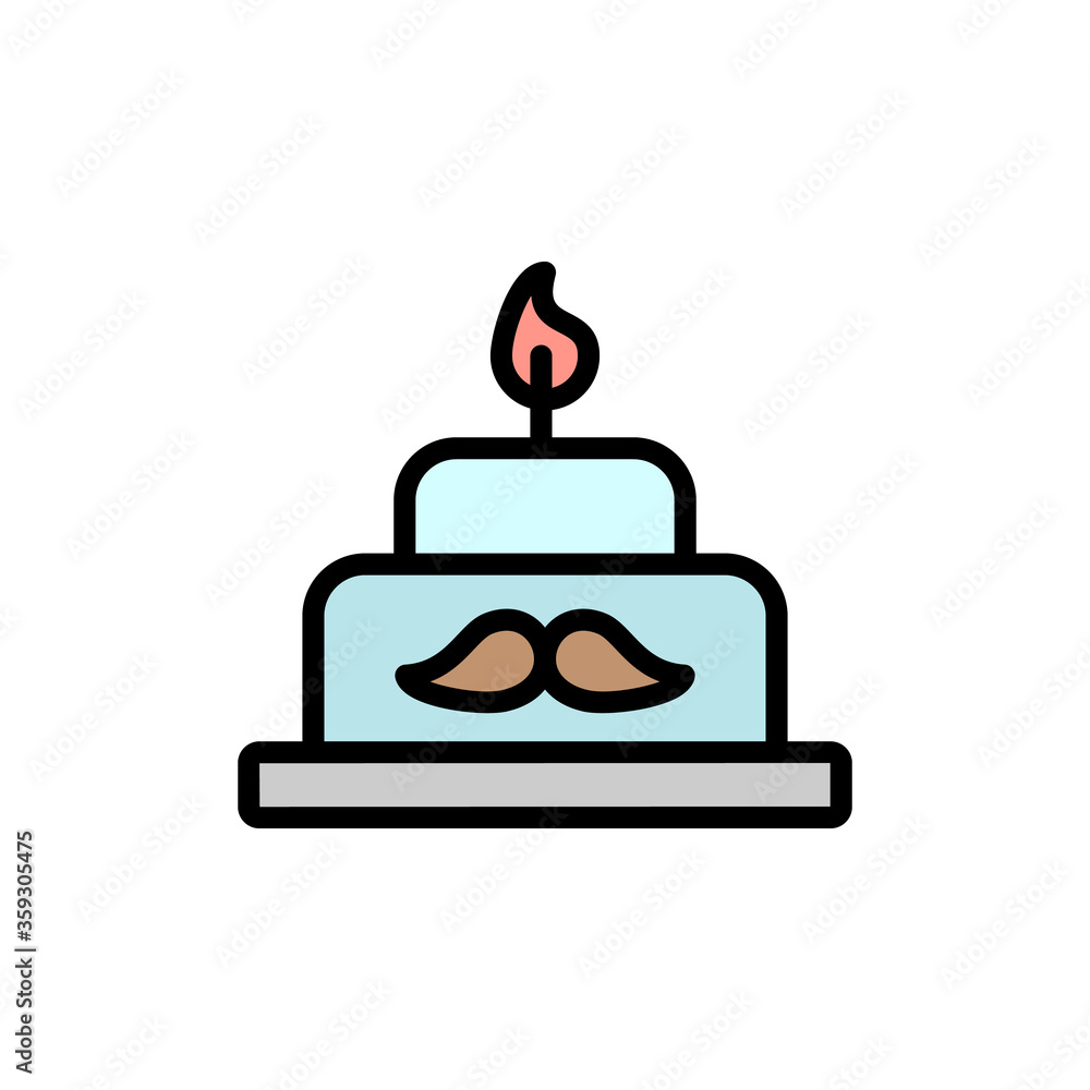 Poster cake icon. simple color with outline vector elements of cultural activities icons for ui and ux, web