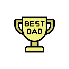 Trophy, Best Dad icon. Simple color with outline vector elements of cultural activities icons for ui and ux, website or mobile application