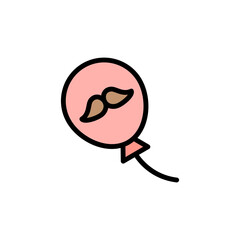 Balloon, mustache icon. Simple color with outline vector elements of cultural activities icons for ui and ux, website or mobile application