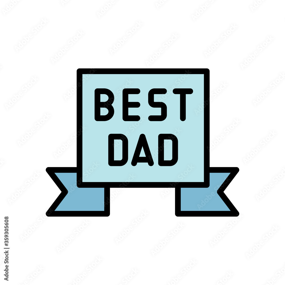 Poster best dad, label icon. simple color with outline vector elements of cultural activities icons for ui 