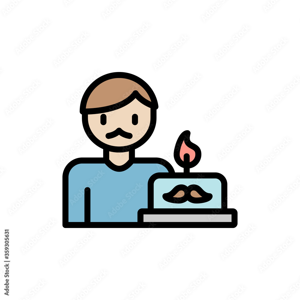 Poster dad, cake icon. simple color with outline vector elements of cultural activities icons for ui and ux