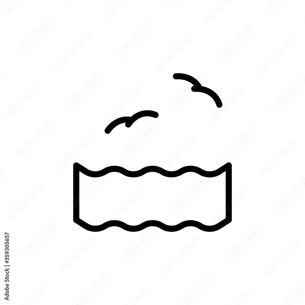 Poster birds, ocean icon. simple line, outline vector elements of saving marine icons for ui and ux, websit