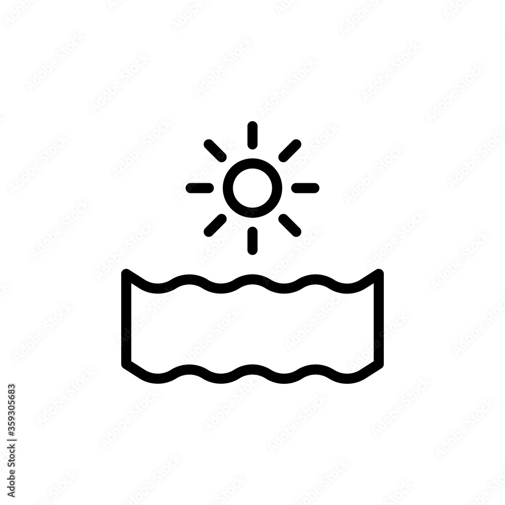 Aufkleber sun, ocean icon. simple line, outline vector elements of saving marine icons for ui and ux, website 