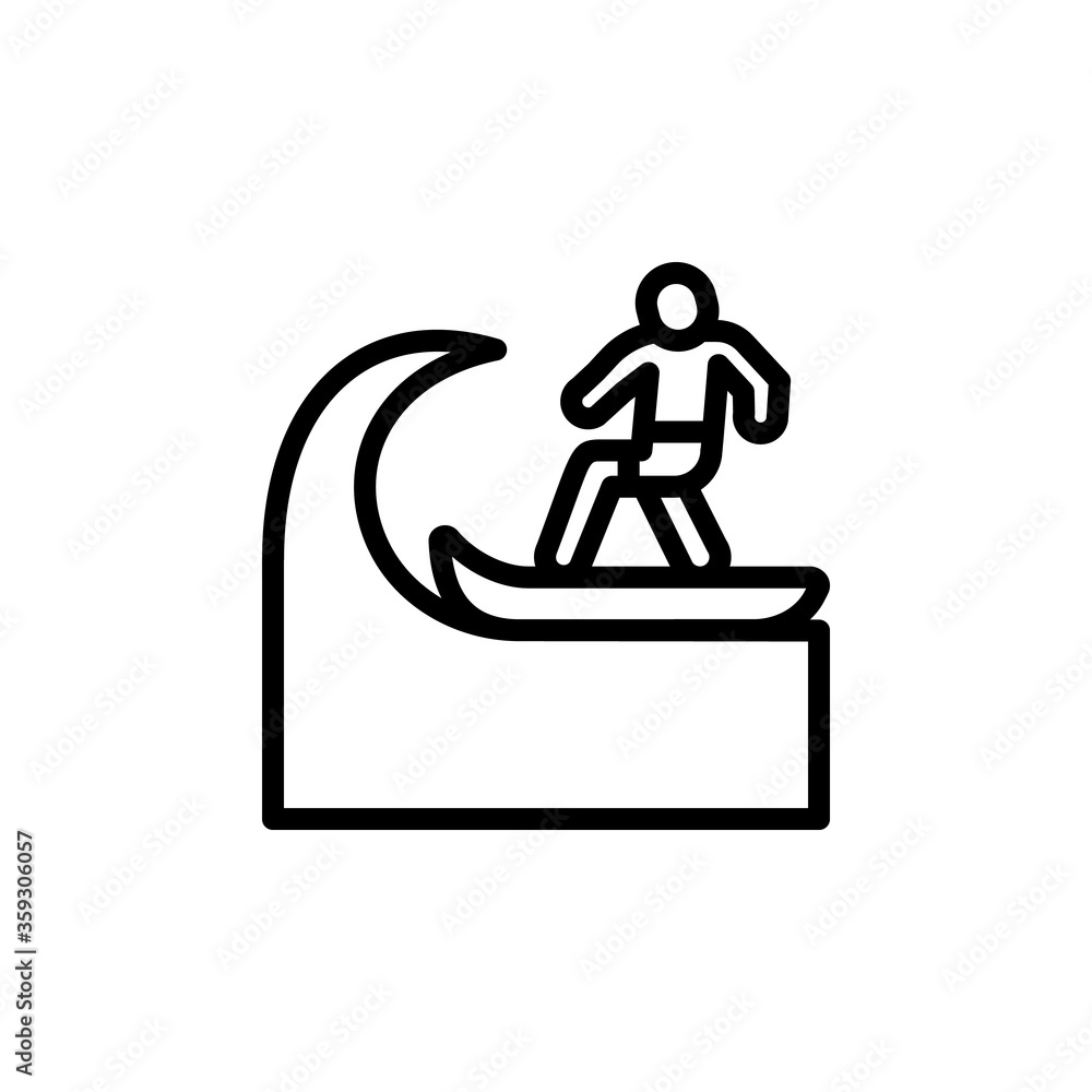 Poster surfboard, surfer, ocean icon. simple line, outline vector elements of saving marine icons for ui an