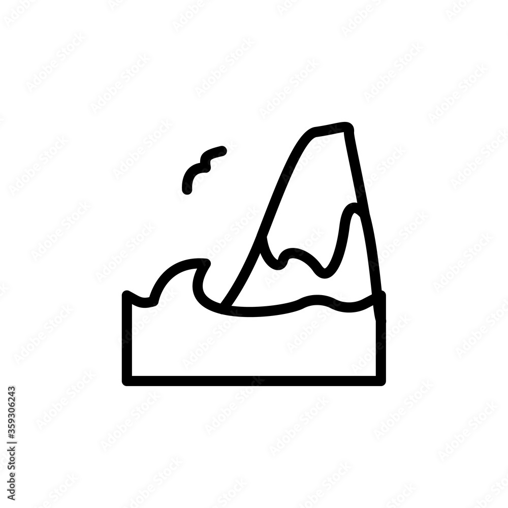 Poster mountain, ocean icon. simple line, outline vector elements of saving marine icons for ui and ux, web