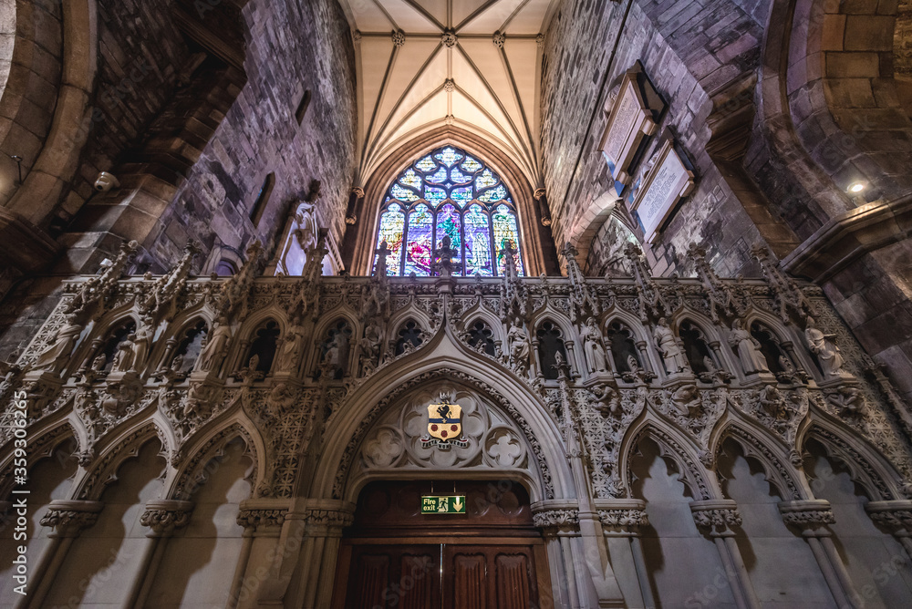 Poster Cathedral of Saint Giles in Edinburgh city, UK