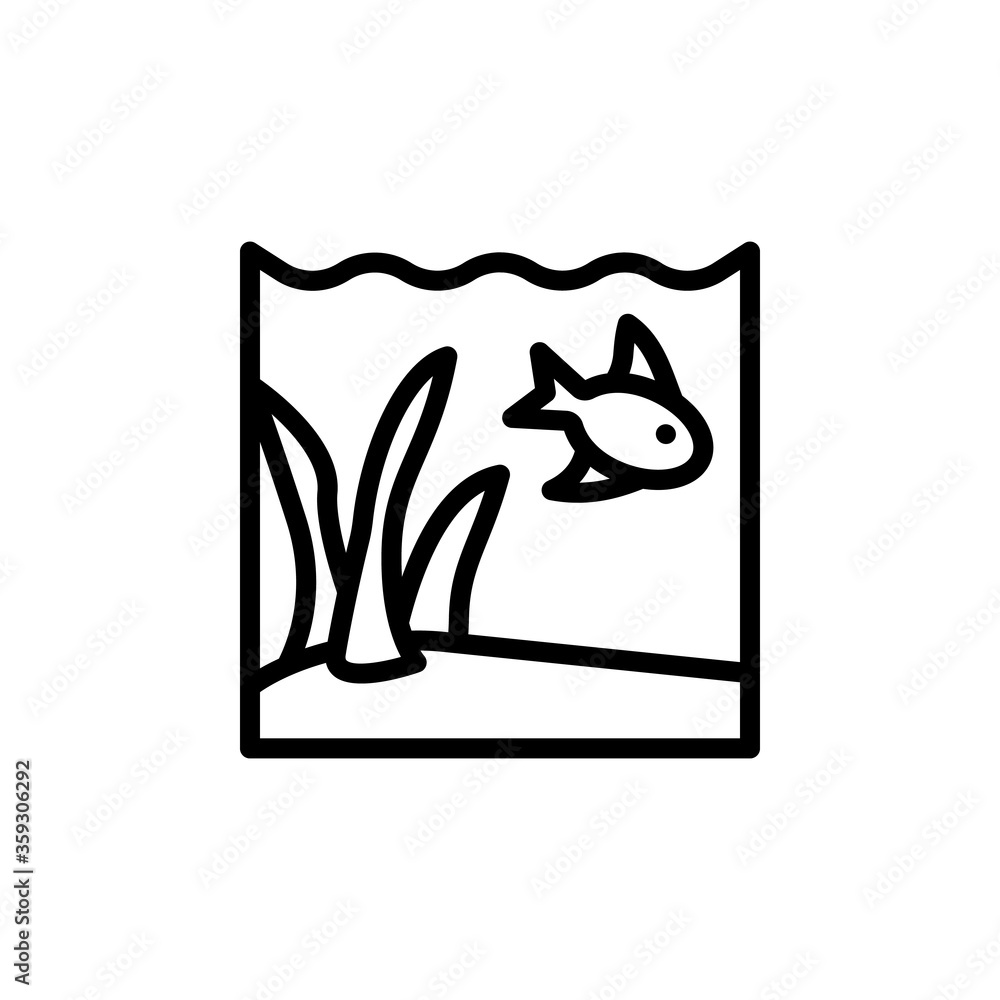Poster seaweed, fish, ocean icon. simple line, outline vector elements of saving marine icons for ui and ux