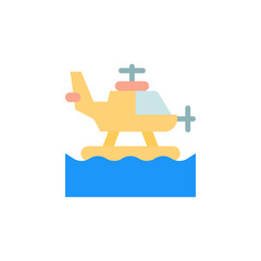 Helicopter, ocean icon. Simple color vector elements of saving marine icons for ui and ux, website or mobile application