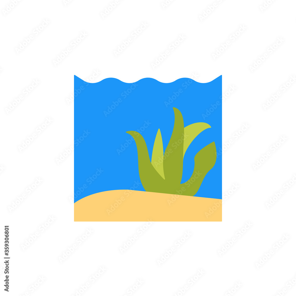 Poster seaweed, ocean icon. simple color vector elements of saving marine icons for ui and ux, website or m