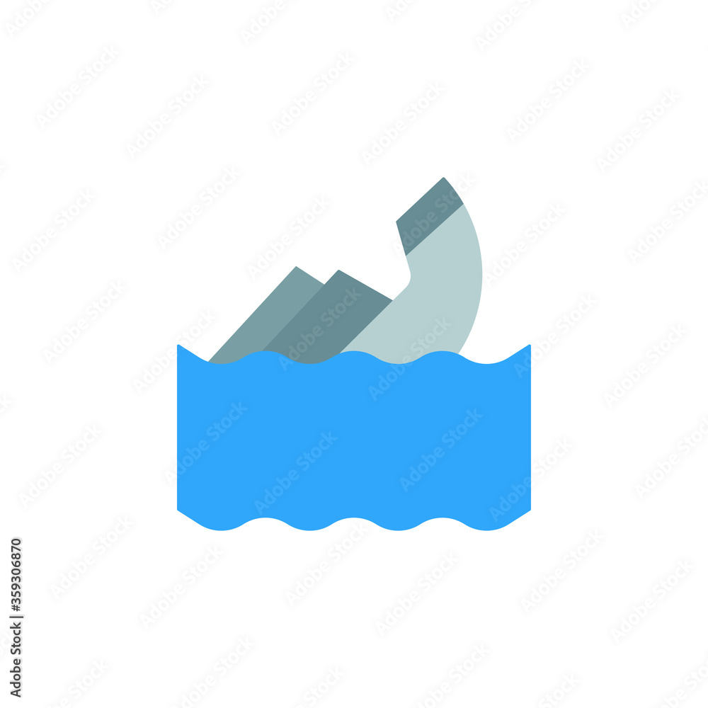 Poster sinking, titanic, ocean icon. simple color vector elements of saving marine icons for ui and ux, web