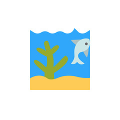 Coral, fish, ocean icon. Simple color vector elements of saving marine icons for ui and ux, website or mobile application