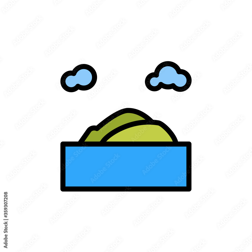 Poster island, clouds, ocean icon. simple color with outline vector elements of saving marine icons for ui 