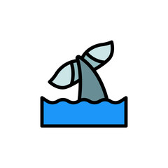 Whale, ocean icon. Simple color with outline vector elements of saving marine icons for ui and ux, website or mobile application