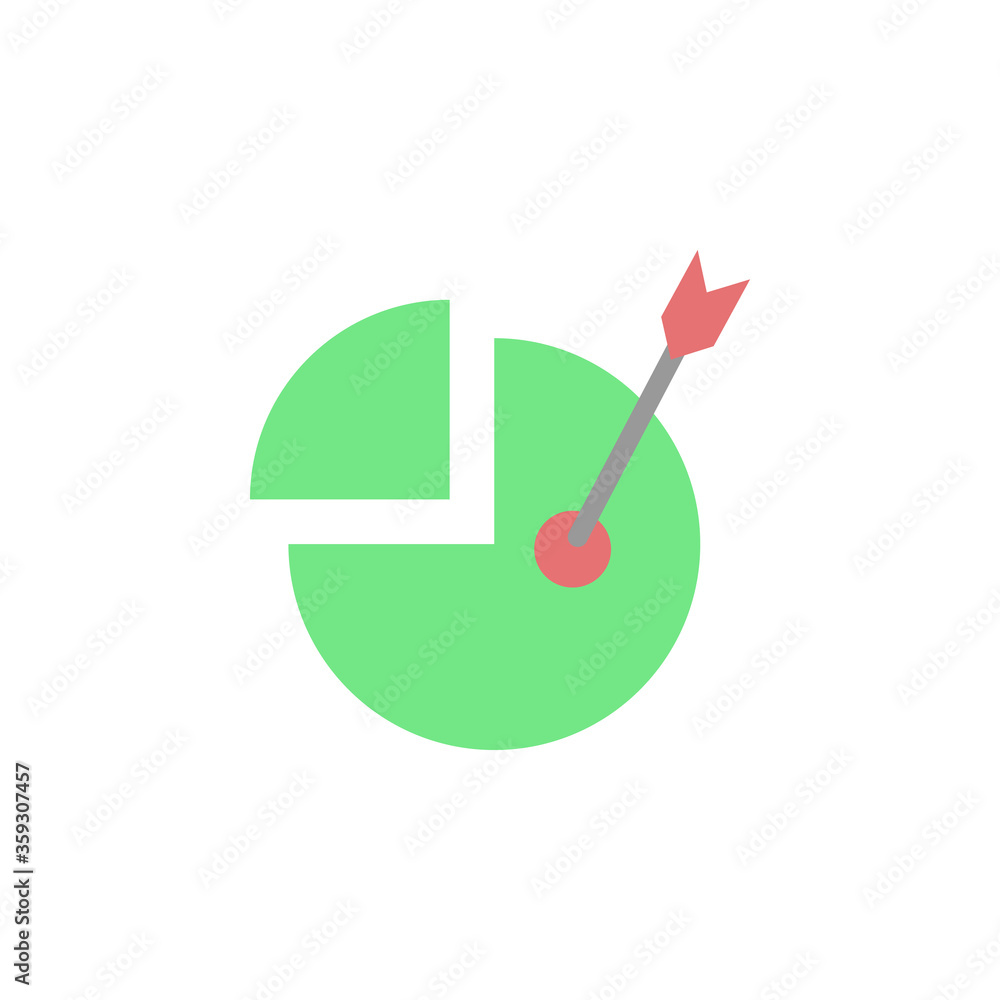 Poster pie chart colored icon. simple colored element illustration. pie chart concept symbol design from bu