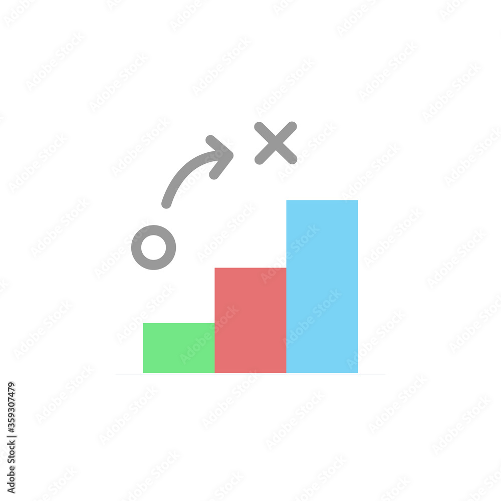 Poster bar graph colored icon. simple colored element illustration. bar graph concept symbol design from bu