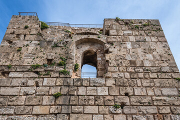 Fototapeta na wymiar Remains of crusader fortress in Byblos, Lebanon, one of the oldest city in the world