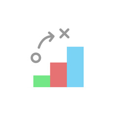 Bar graph colored icon. Simple colored element illustration. Bar graph concept symbol design from Business strategy set. Can be used for web and mobile