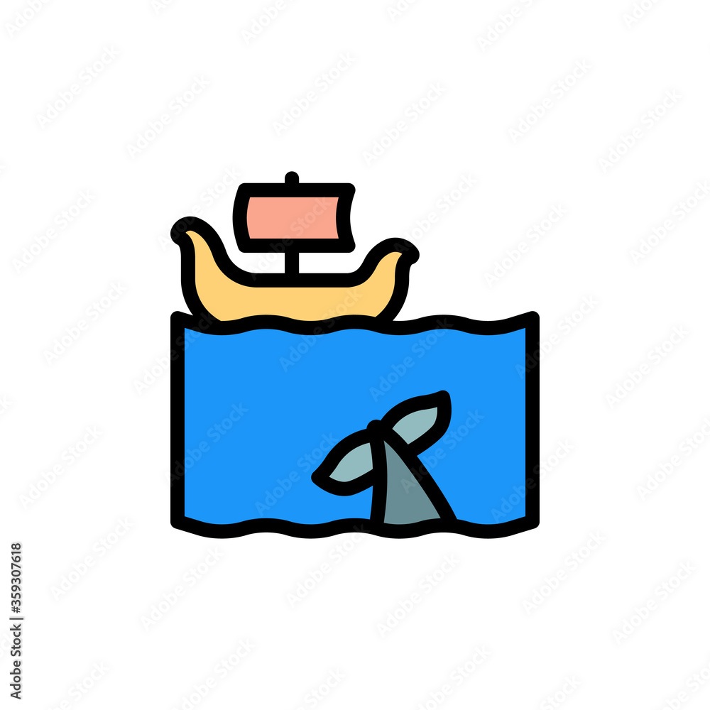 Aufkleber ship, viking, ocean icon. simple color with outline vector elements of saving marine icons for ui an